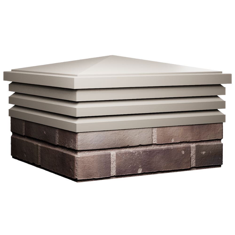 Колпак Zking Бона ХайТек Бежевый на столб 2х2 кирпича (513х513мм) в Добрянке фото