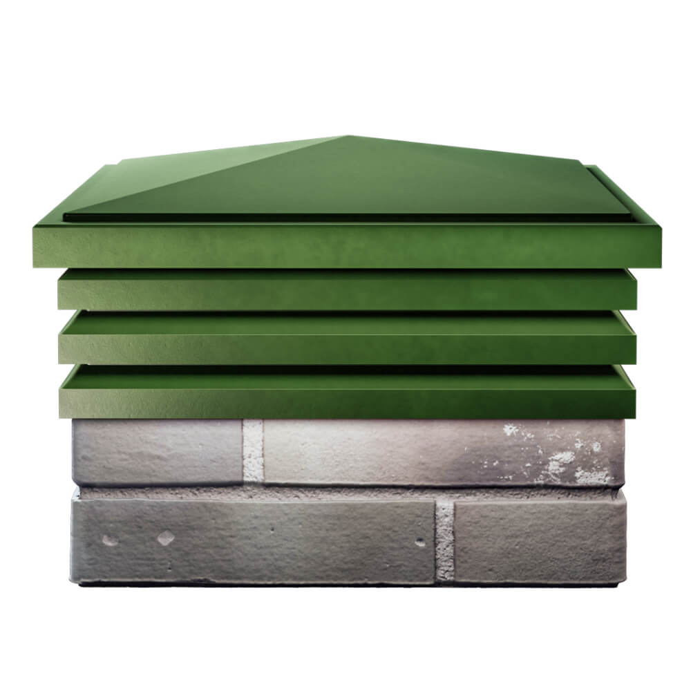 Колпак Zking Бона ХайТек Зеленый на столб 1.5х1.5 кирпича (385х385мм) Добрянка фото