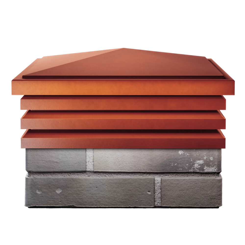 Колпак Zking Бона ХайТек Красный на столб 1.5х1.5 кирпича (385х385мм) Добрянка фото