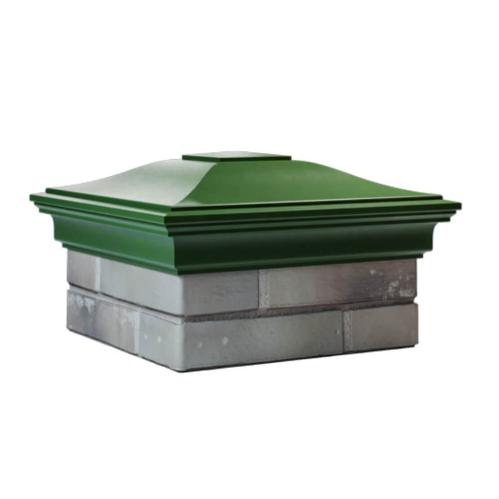 Колпак Zking Монблан Зеленый на столб 1.5х1.5 еврокирпича 0.7НФ (355х355мм) в Добрянке фото