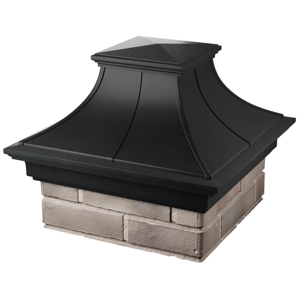 Колпак Zking Монблан Премиум Черный на столб 1.5х1.5 кирпича (385х385мм) в Добрянке фото