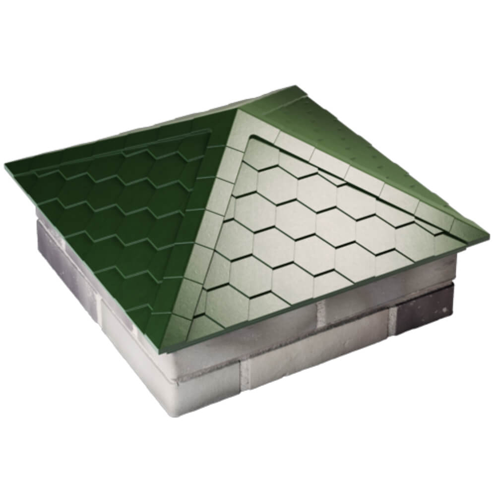 Колпак Zking Эверест Зеленый на столб 2х2 кирпича (535х535мм) Добрянка фото