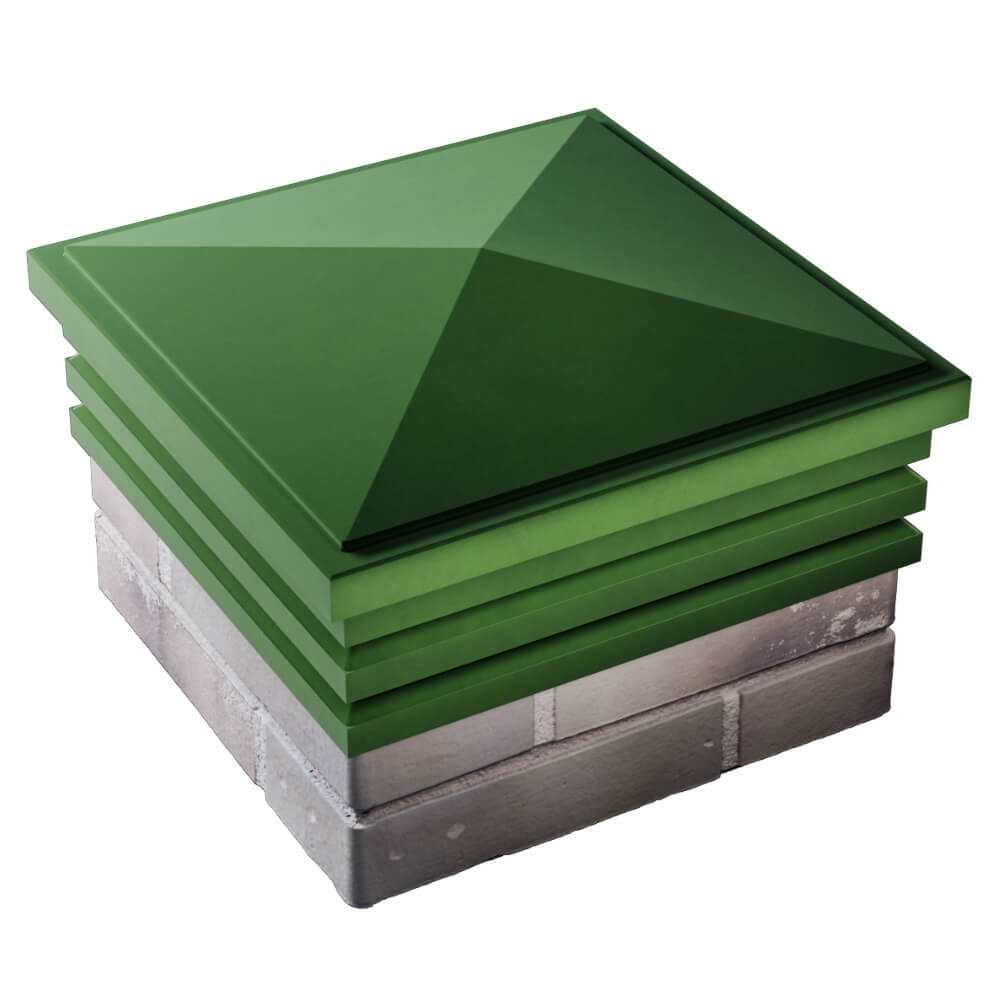 Колпак Zking Бона ХайТек Зеленый на столб 1.5х1.5 кирпича (385х385мм) в Добрянке фото