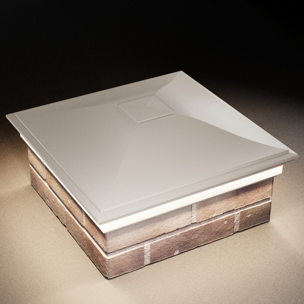 Колпак Zking Монблан Бежевый на столб 2х2 кирпича (515х515мм) c подсветкой в Добрянке фото