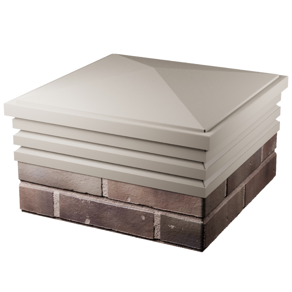 Колпак Zking Бона ХайТек Бежевый на столб 2х2 кирпича (513х513мм) в Добрянке фото