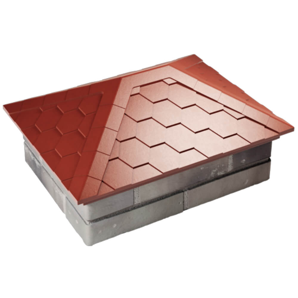 Колпак Zking Эверест Красный на столб 2х1.5 кирпича (520х390мм) Добрянка фото