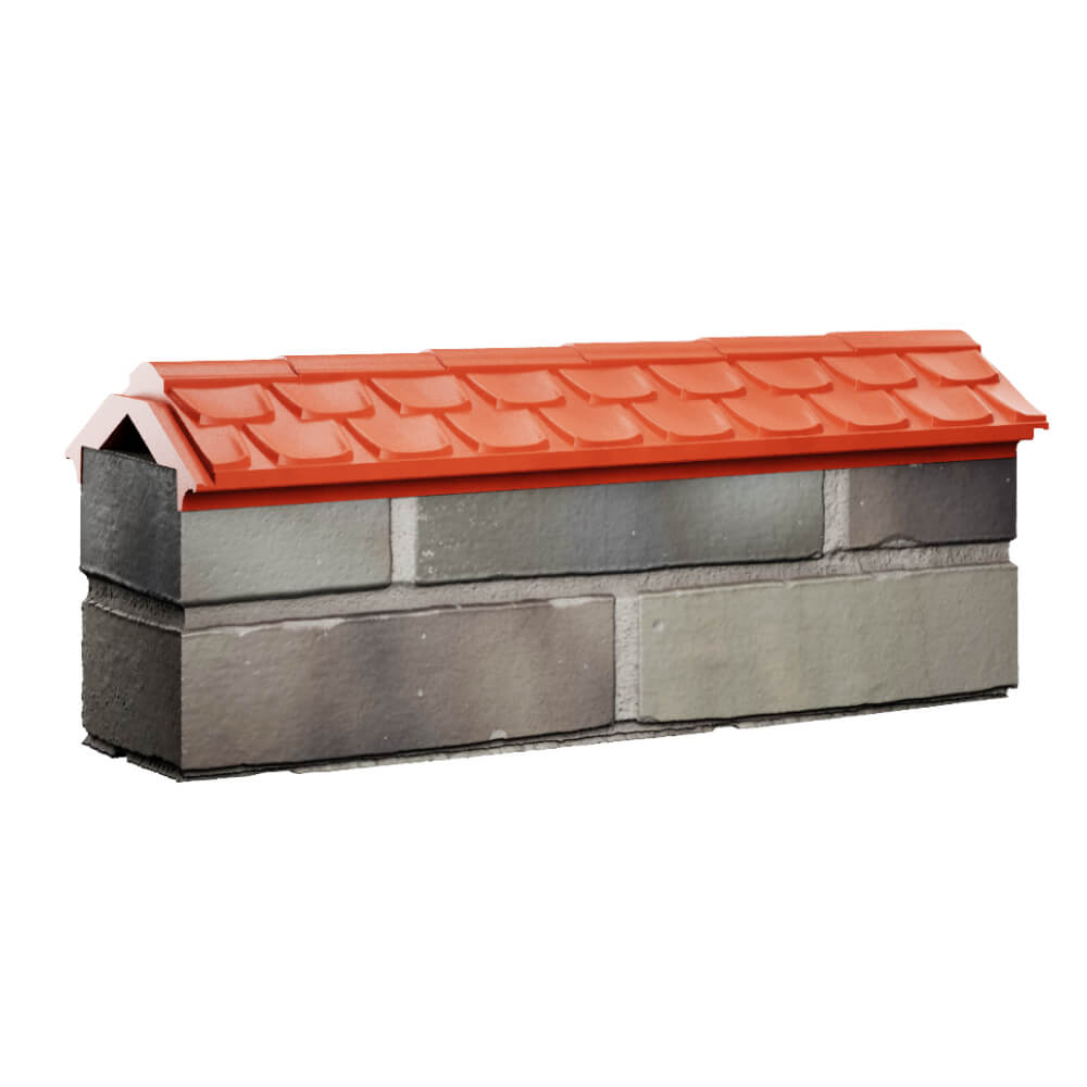 Парапет Zking Эльбрус Красный с посадкой на 0.5 кирпича (130мм) Добрянка фото