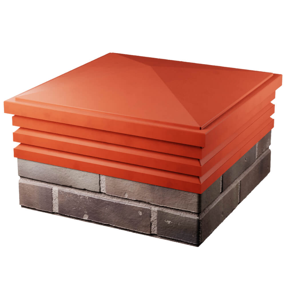 Колпак Zking Бона ХайТек Красный на столб 2х2 кирпича (513х513мм) в Добрянке фото