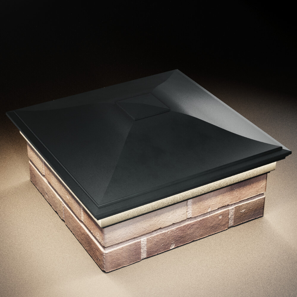 Колпак Zking Монблан Черный на столб 2х2 кирпича (515х515мм) c подсветкой в Добрянке фото