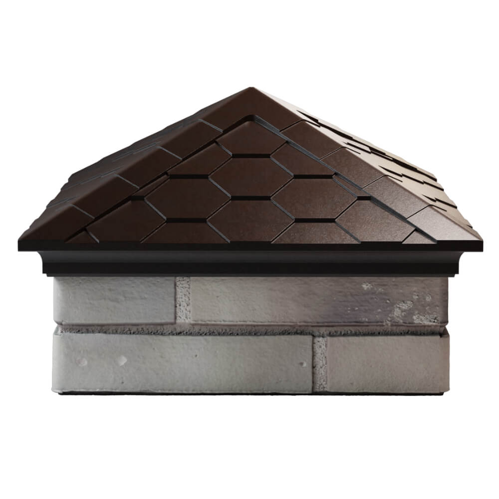 Колпак Zking Эверест Коричневый на столб 1.5х1.5 кирпича (390х390мм) Добрянка фото