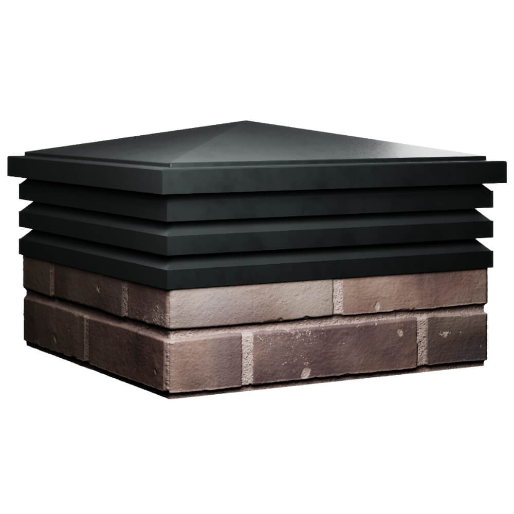 Колпак Zking Бона ХайТек Черный на столб 2х2 кирпича (513х513мм) в Добрянке фото