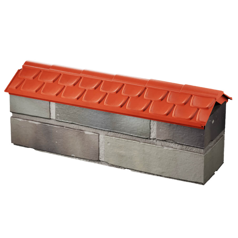 Парапет Zking Эльбрус Красный с посадкой на 0.5 кирпича (130мм) в Добрянке фото