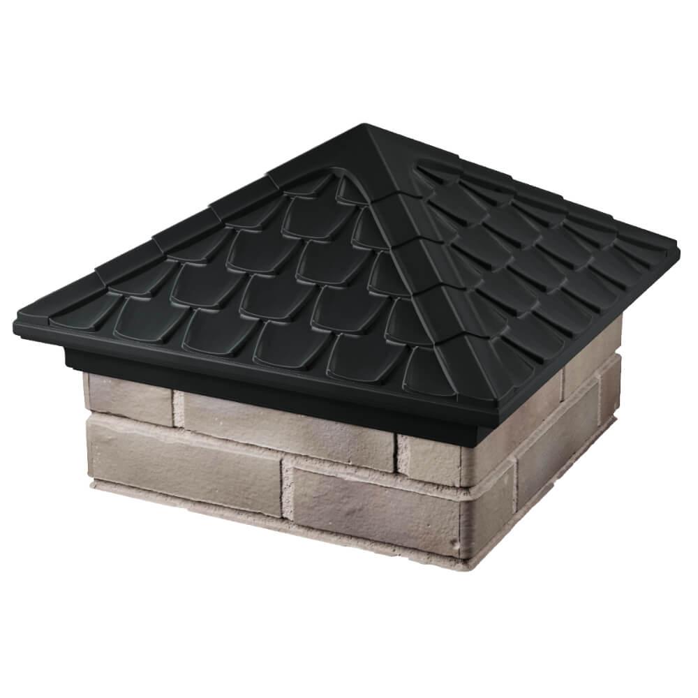 Колпак Zking Эльбрус Черный на столб 1.5х1.5 кирпича (385х385мм) в Добрянке фото