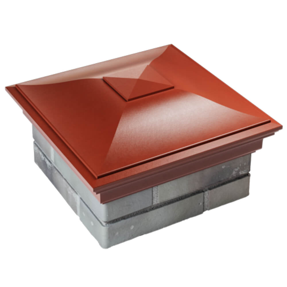 Колпак Zking Монблан Красный на столб 1.5х1.5 кирпича (385х385мм) в Добрянке фото