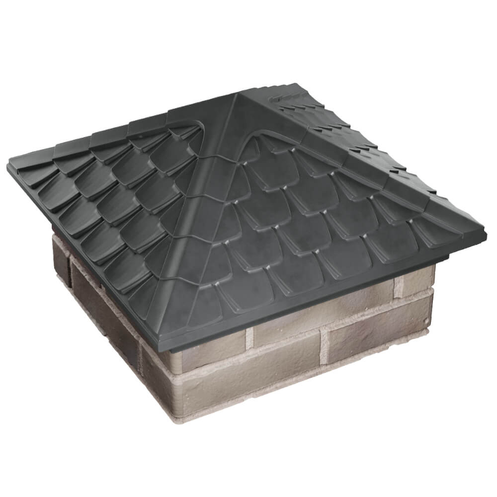 Колпак Zking Эльбрус Серый на столб 1.5х1.5 кирпича (385х385мм) в Добрянке фото