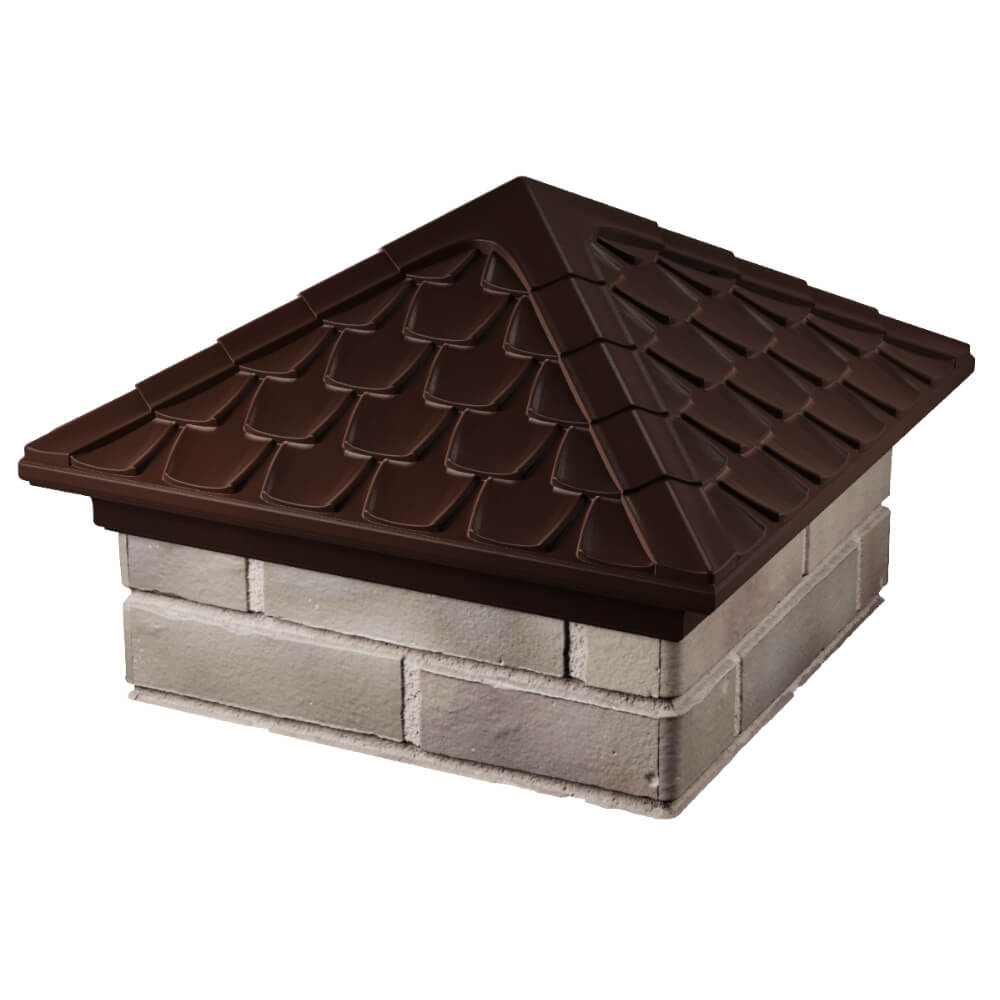 Колпак Zking Эльбрус Коричневый на столб 1.5х1.5 кирпича (385х385мм) в Добрянке фото