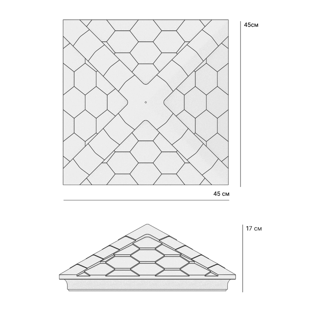 Колпак Zking Эверест Бежевый на столб 1.5х1.5 кирпича (390х390мм) в Добрянке фото