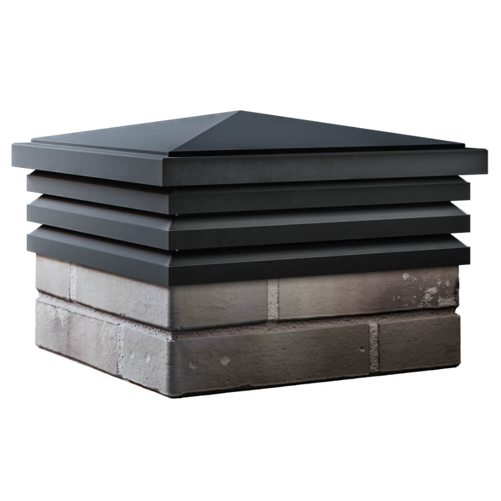 Колпак Zking Бона ХайТек Черный на столб 1.5х1.5 кирпича (385х385мм) в Добрянке фото