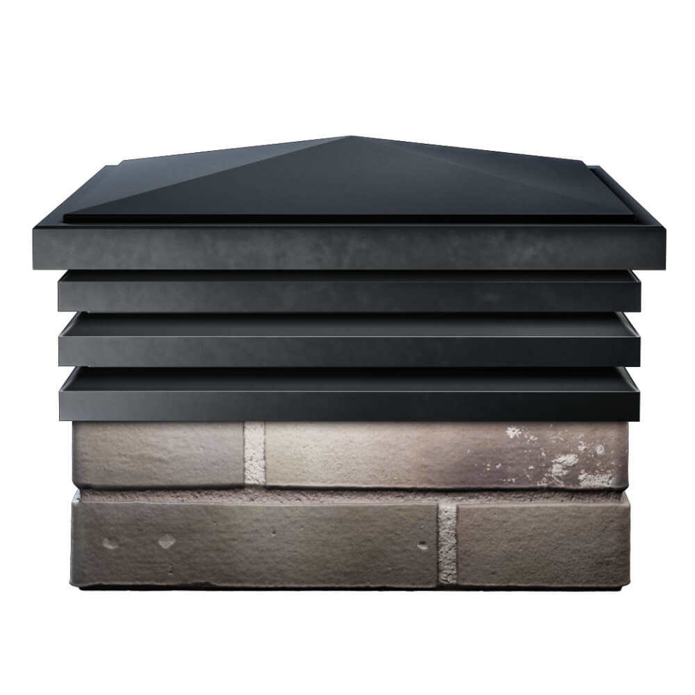 Колпак Zking Бона ХайТек Черный на столб 1.5х1.5 кирпича (385х385мм) Добрянка фото