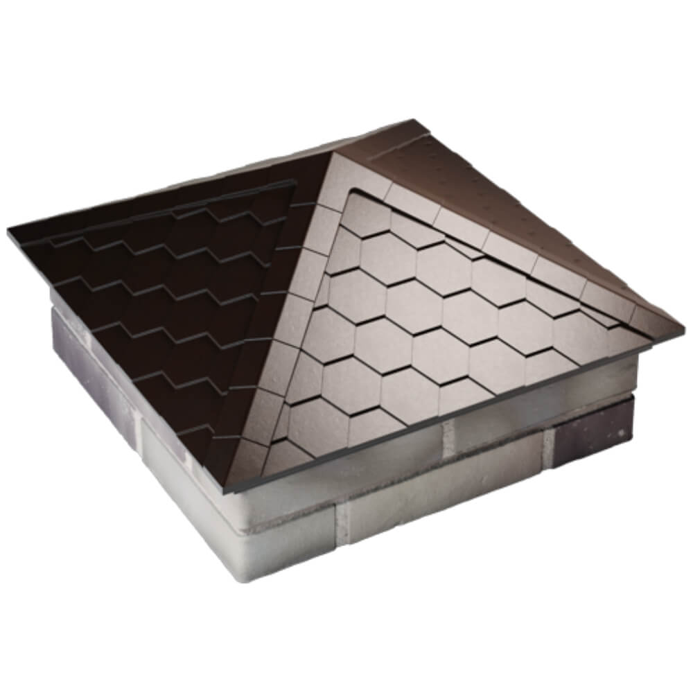 Колпак Zking Эверест Коричневый на столб 2х2 кирпича (535х535мм) Добрянка фото