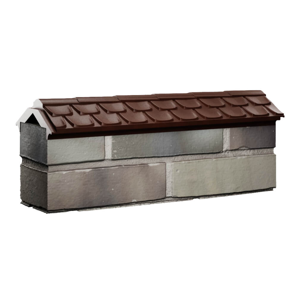 Парапет Zking Эльбрус Коричневый с посадкой на 0.5 кирпича (130мм) Добрянка фото