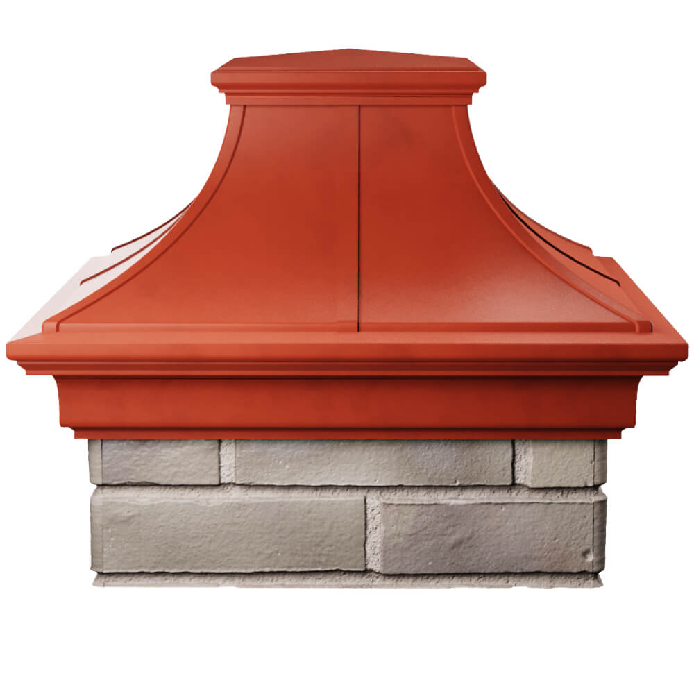 Колпак Zking Монблан Премиум Красный на столб 1.5х1.5 кирпича (385х385мм) Добрянка фото