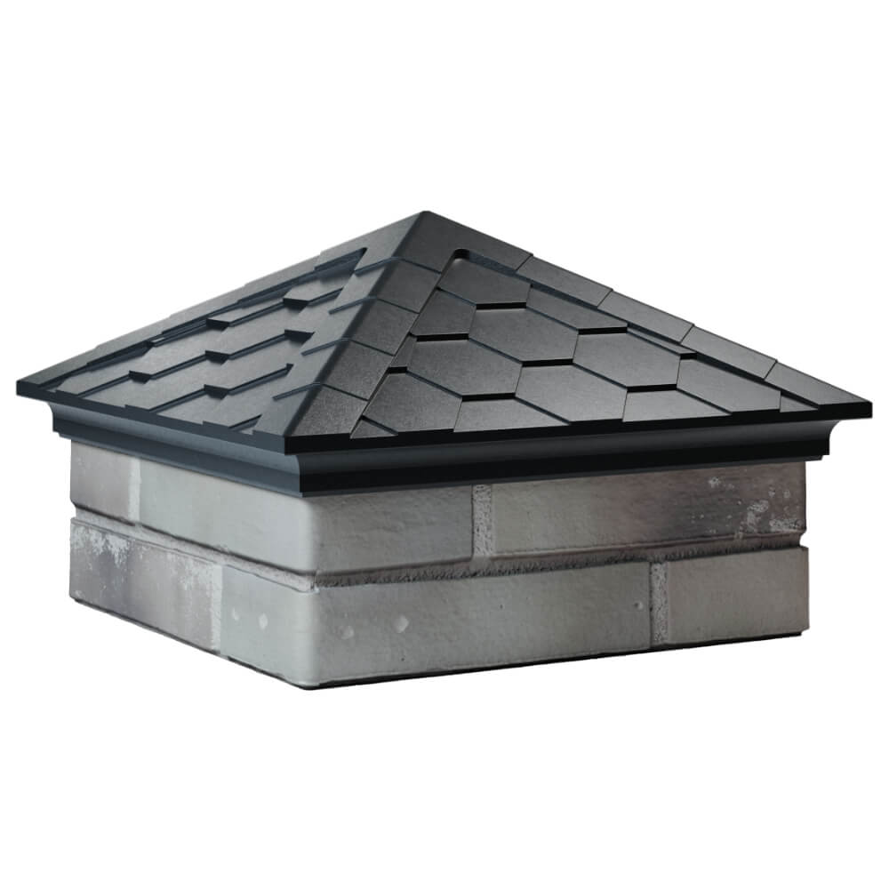 Колпак Zking Эверест Черный на столб 1.5х1.5 кирпича (390х390мм) в Добрянке фото