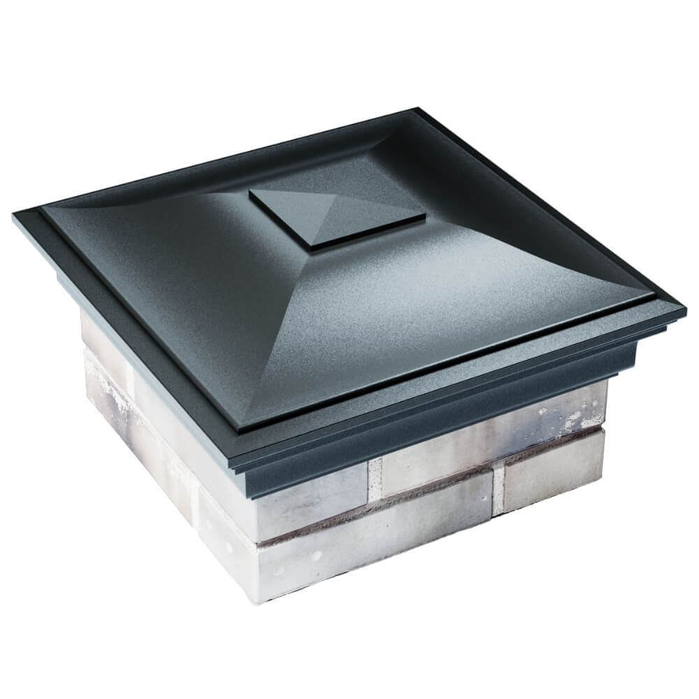 Колпак Zking Монблан Черный на столб 1.5х1.5 кирпича (385х385мм) в Добрянке фото