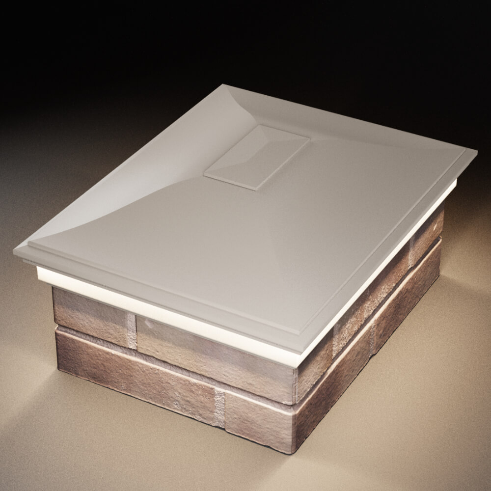 Колпак Zking Монблан Бежевый на столб 2х1.5 кирпича (515х385мм) c подсветкой в Добрянке фото