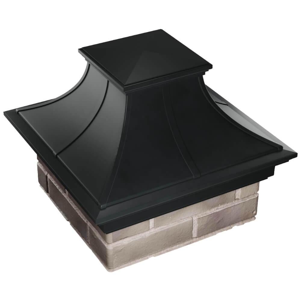 Колпак Zking Монблан Премиум Черный на столб 1.5х1.5 кирпича (385х385мм) в Добрянке фото