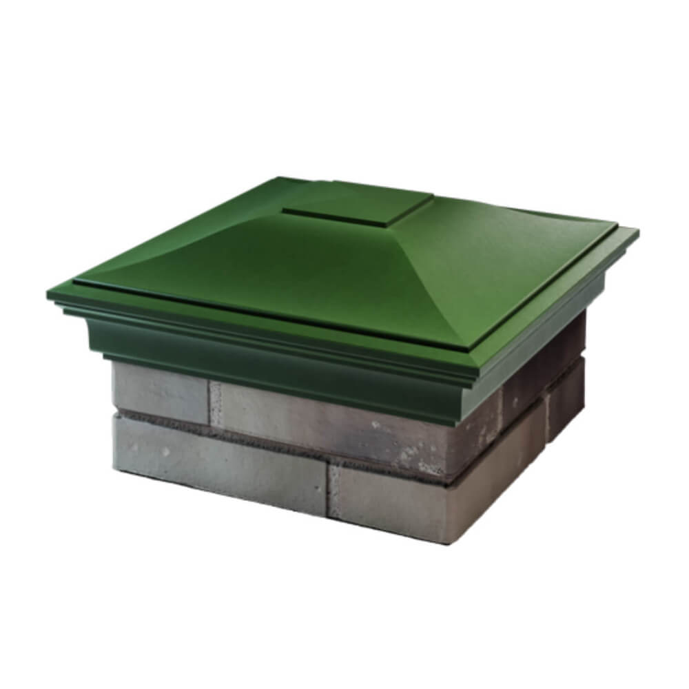 Колпак Zking Монблан Зеленый на столб 1.5х1.5 еврокирпича 0.7НФ (355х355мм) в Добрянке фото