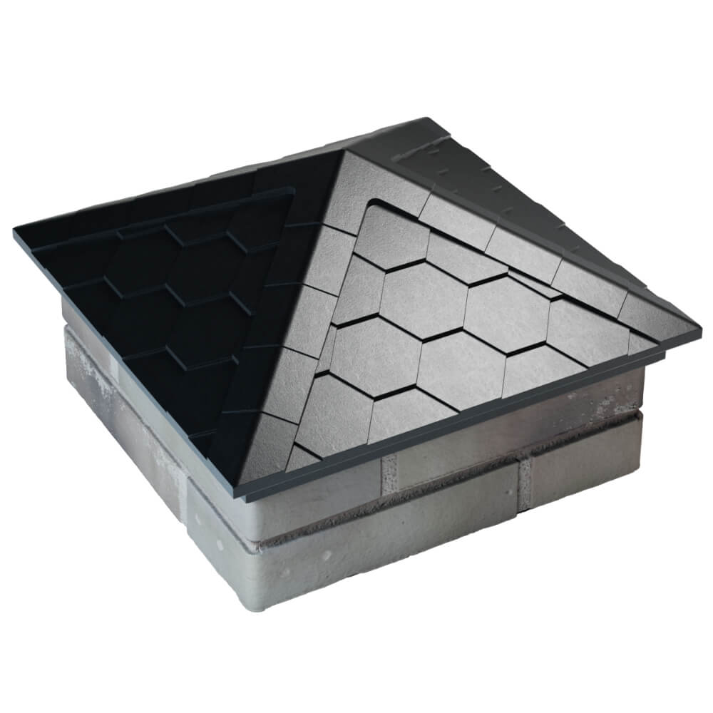 Колпак Zking Эверест Черный на столб 1.5х1.5 кирпича (390х390мм) в Добрянке фото