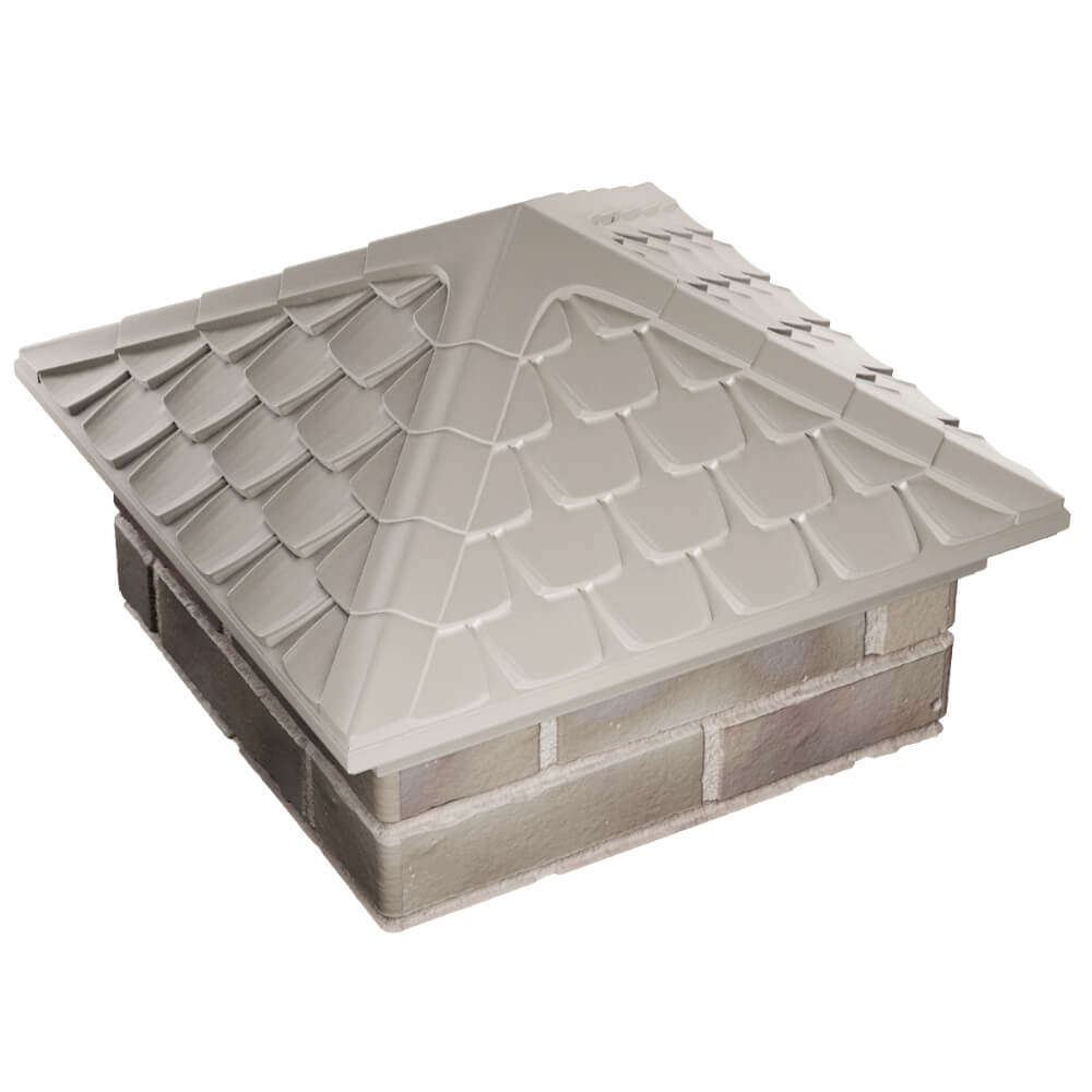 Колпак Zking Эльбрус Бежевый на столб 1.5х1.5 кирпича (385х385мм) в Добрянке фото