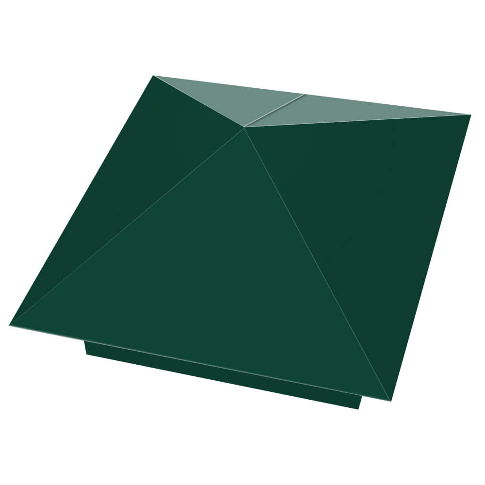 Колпак металлический 390х390мм RAL6005 Зеленый Мох заборный Добрянка фото