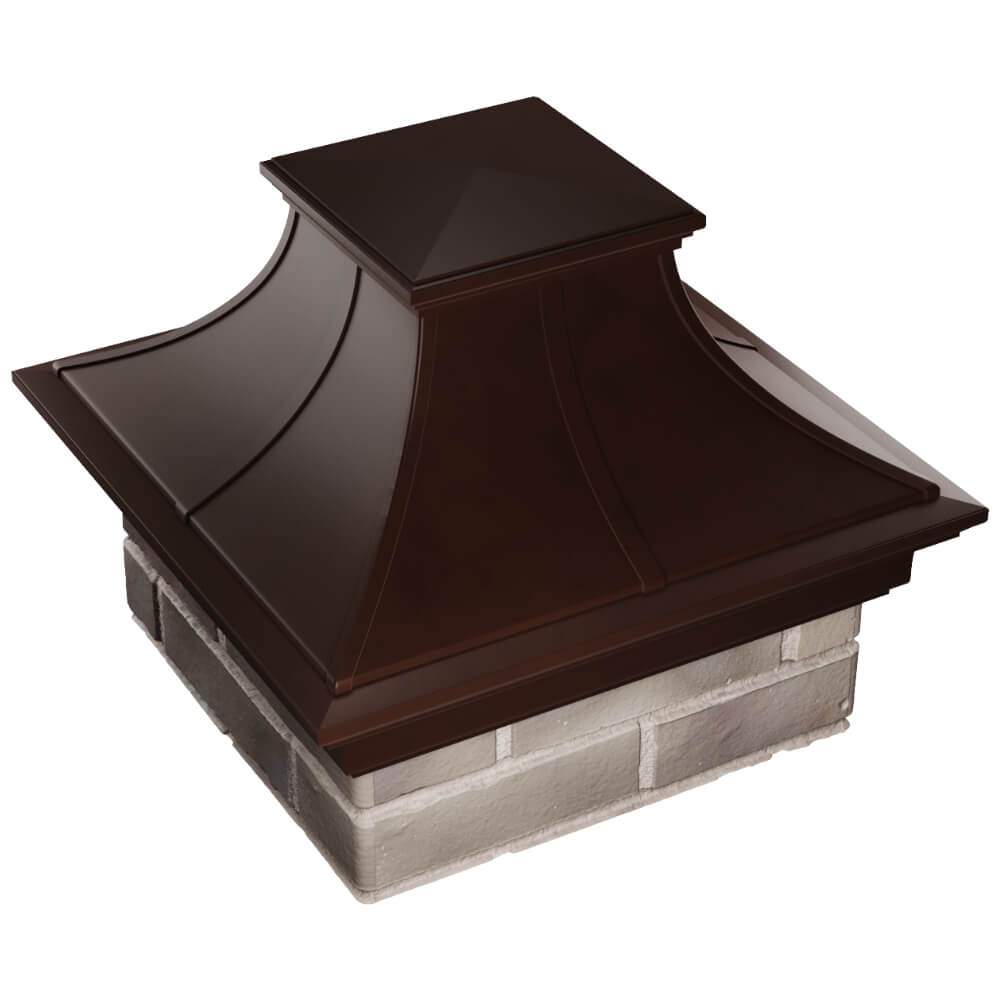 Колпак Zking Монблан Премиум Коричневый на столб 1.5х1.5 кирпича (385х385мм) в Добрянке фото