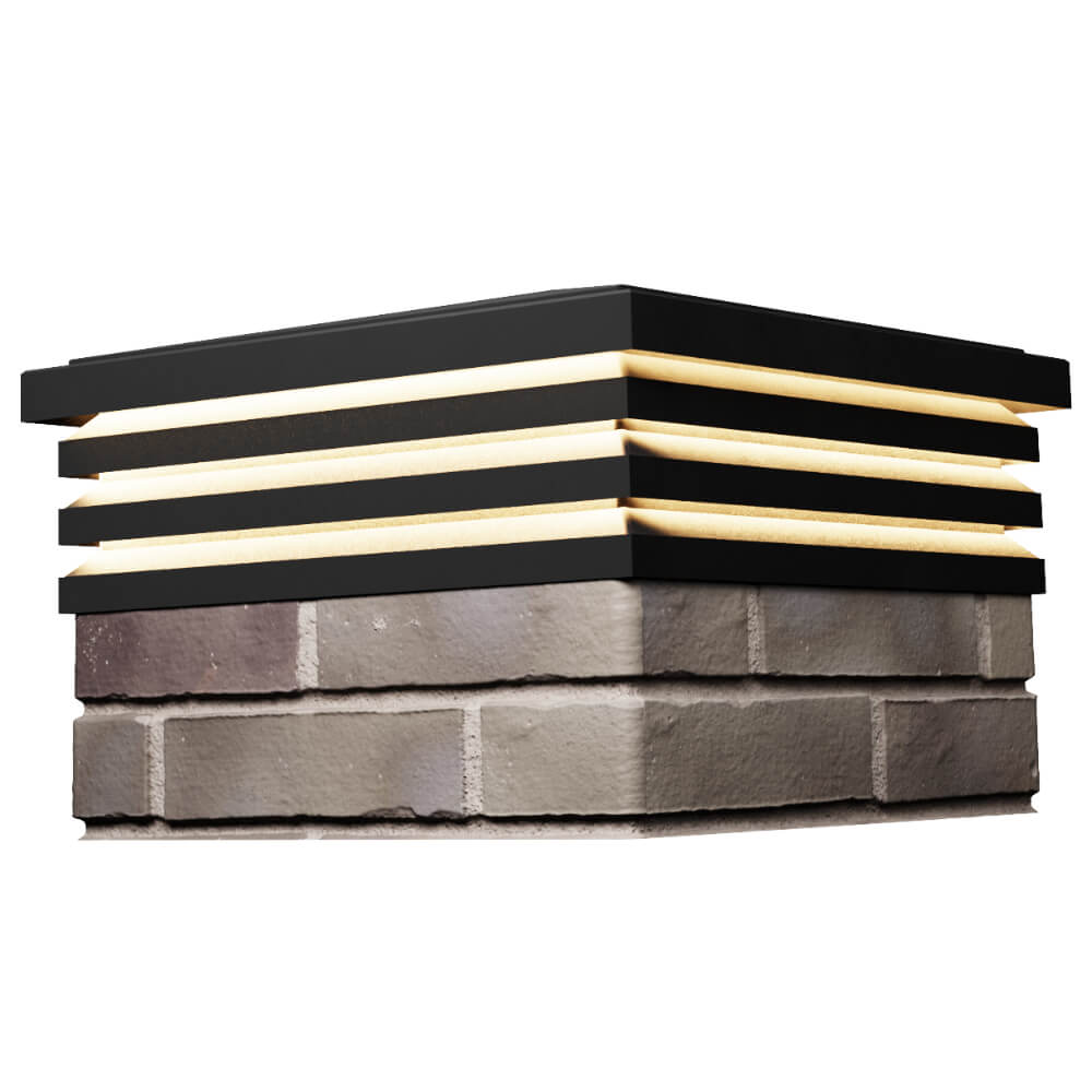 Колпак Zking Бона ХайТек Черный на столб 1.5х1.5 кирпича (385х385мм) с подсветкой в Добрянке фото