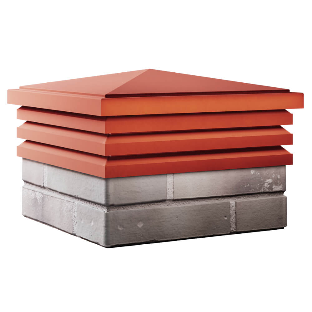 Колпак Zking Бона ХайТек Красный на столб 1.5х1.5 кирпича (385х385мм) в Добрянке фото