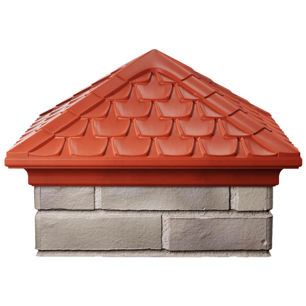 Колпак Zking Эльбрус Красный на столб 1.5х1.5 кирпича (385х385мм) Добрянка фото