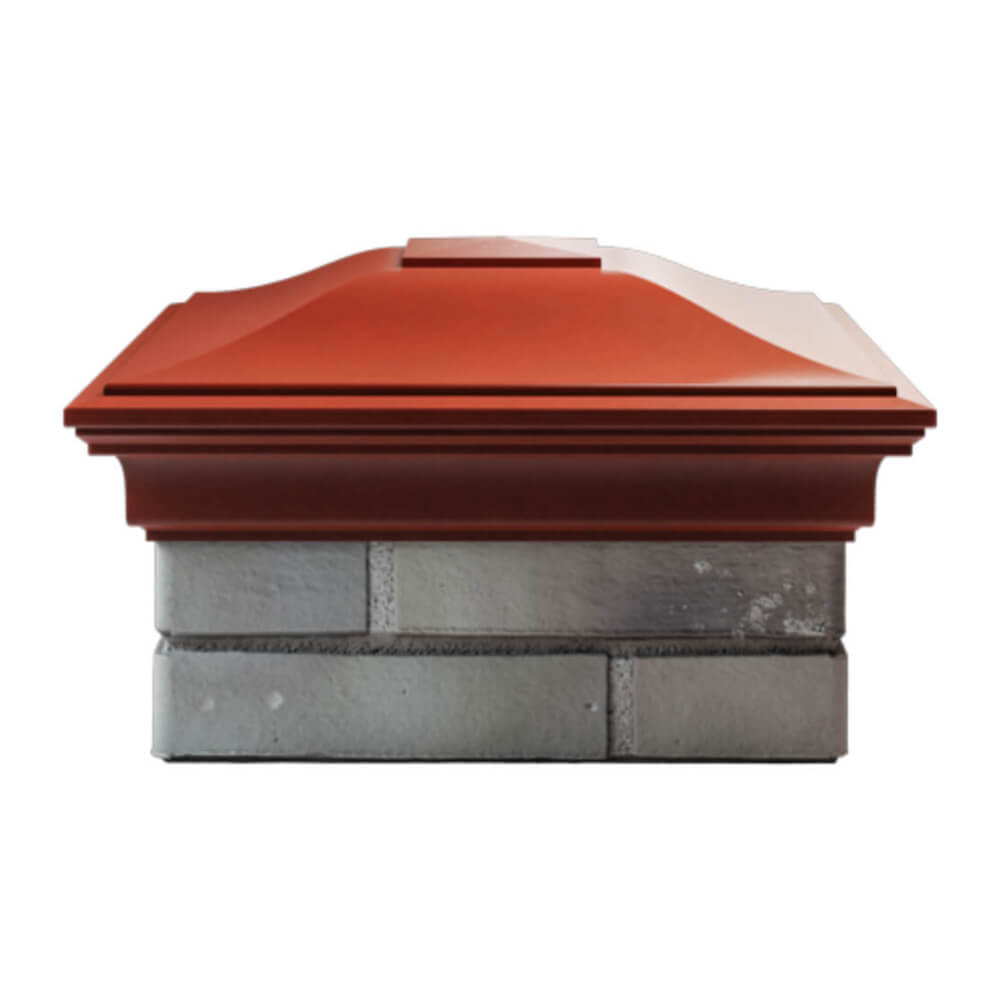 Колпак Zking Монблан Красный на столб 1.5х1.5 еврокирпича 0.7НФ (355х355мм) Добрянка фото