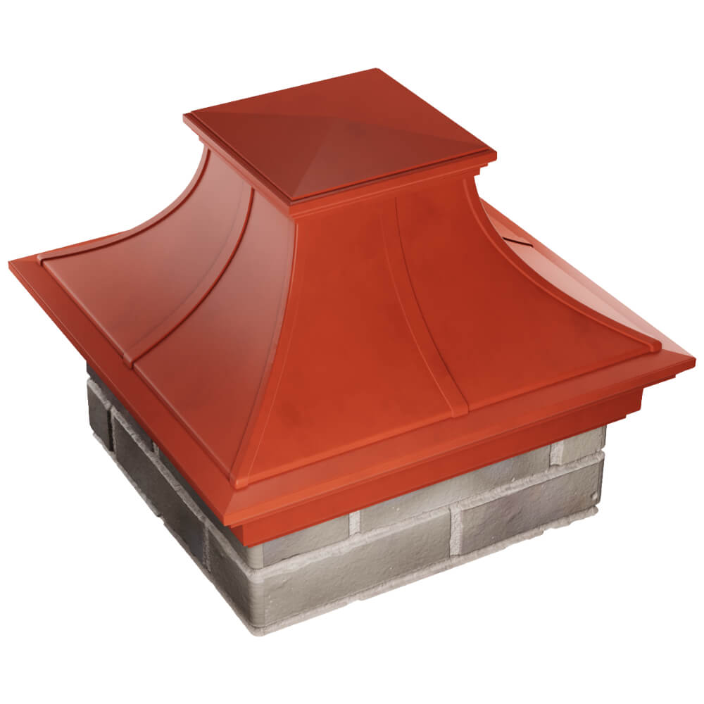 Колпак Zking Монблан Премиум Красный на столб 1.5х1.5 кирпича (385х385мм) в Добрянке фото