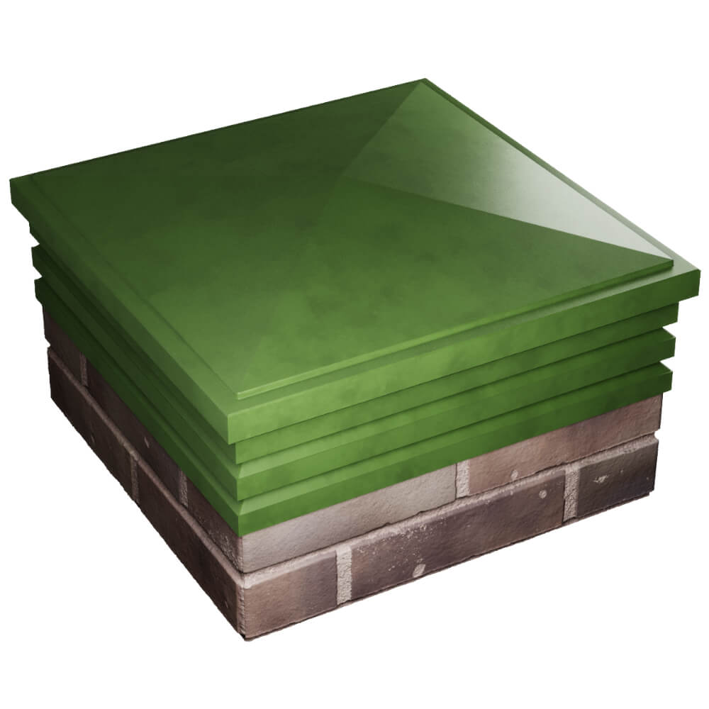 Колпак Zking Бона ХайТек Зеленый на столб 2х2 кирпича (513х513мм) в Добрянке фото