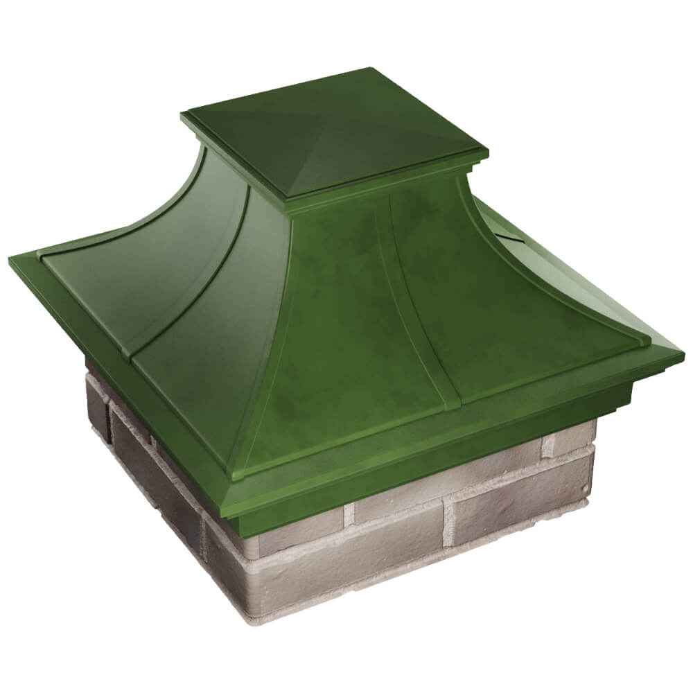 Колпак Zking Монблан Премиум Зеленый на столб 1.5х1.5 кирпича (385х385мм) в Добрянке фото