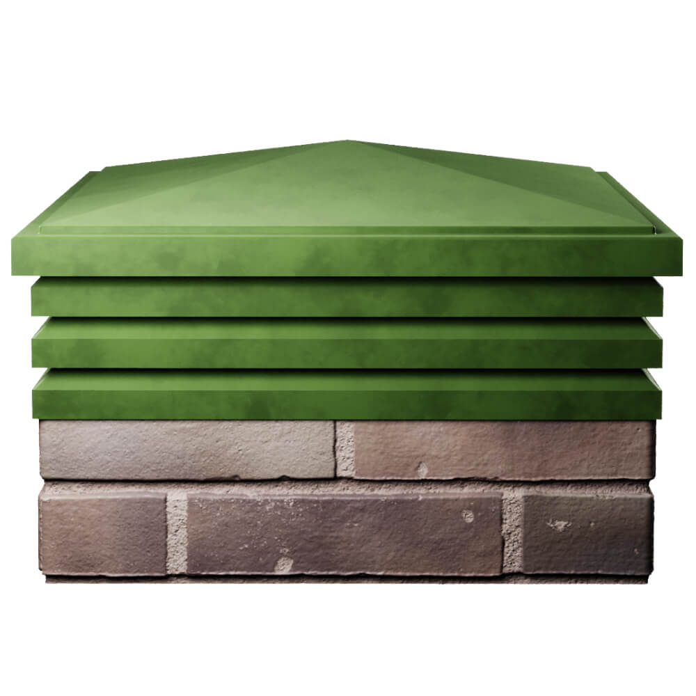 Колпак Zking Бона ХайТек Зеленый на столб 2х2 кирпича (513х513мм) Добрянка фото