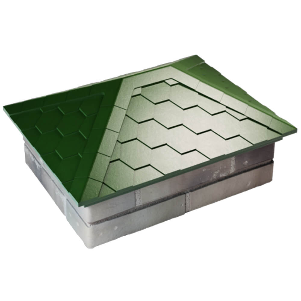 Колпак Zking Эверест Зеленый на столб 2х1.5 кирпича (520х390мм) Добрянка фото