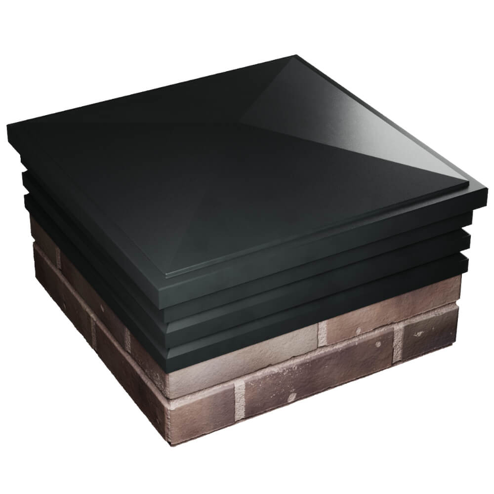 Колпак Zking Бона ХайТек Черный на столб 2х2 кирпича (513х513мм) в Добрянке фото