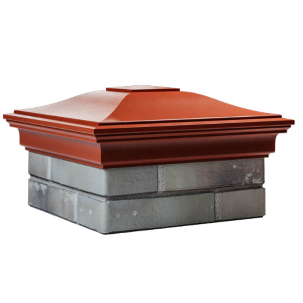 Колпак Zking Монблан Красный на столб 1.5х1.5 кирпича (385х385мм) в Добрянке фото