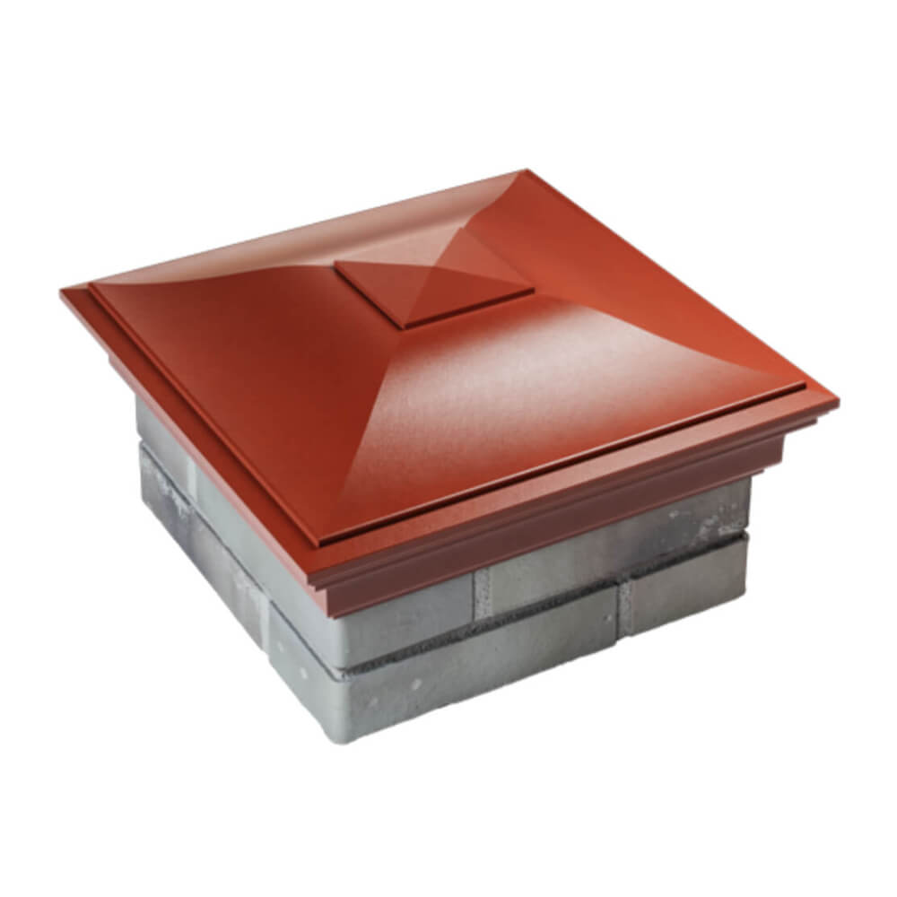 Колпак Zking Монблан Красный на столб 1.5х1.5 еврокирпича 0.7НФ (355х355мм) в Добрянке фото