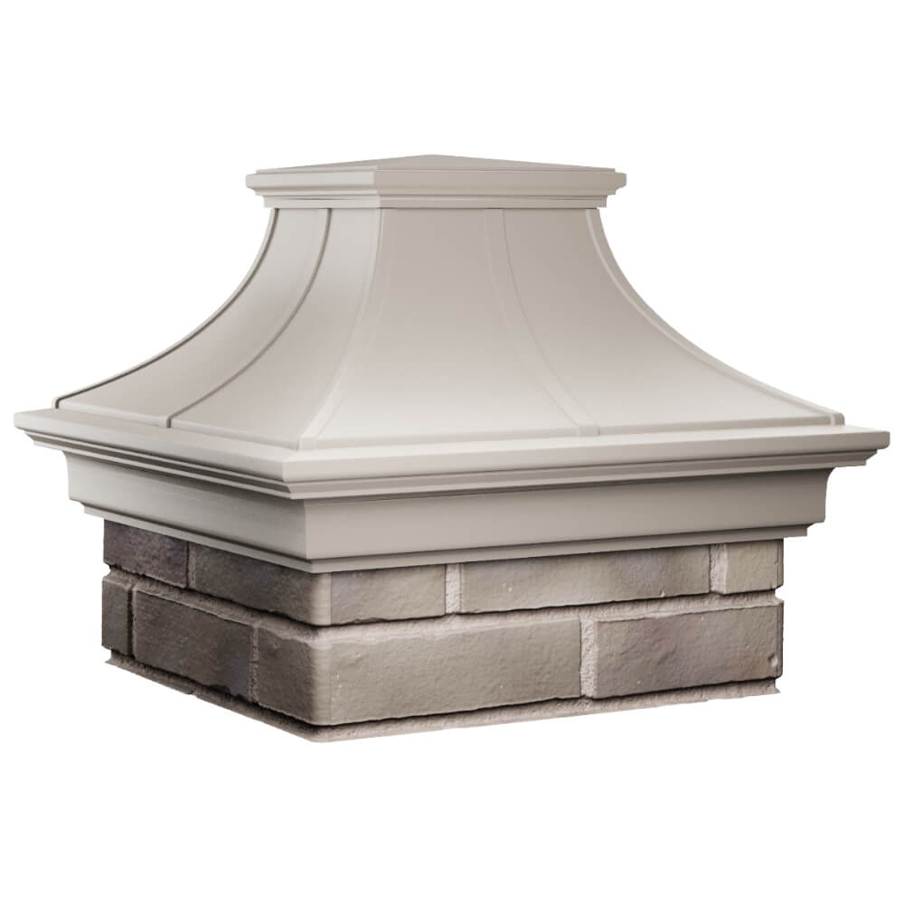 Колпак Zking Монблан Премиум Бежевый на столб 1.5х1.5 кирпича (385х385мм) в Добрянке фото