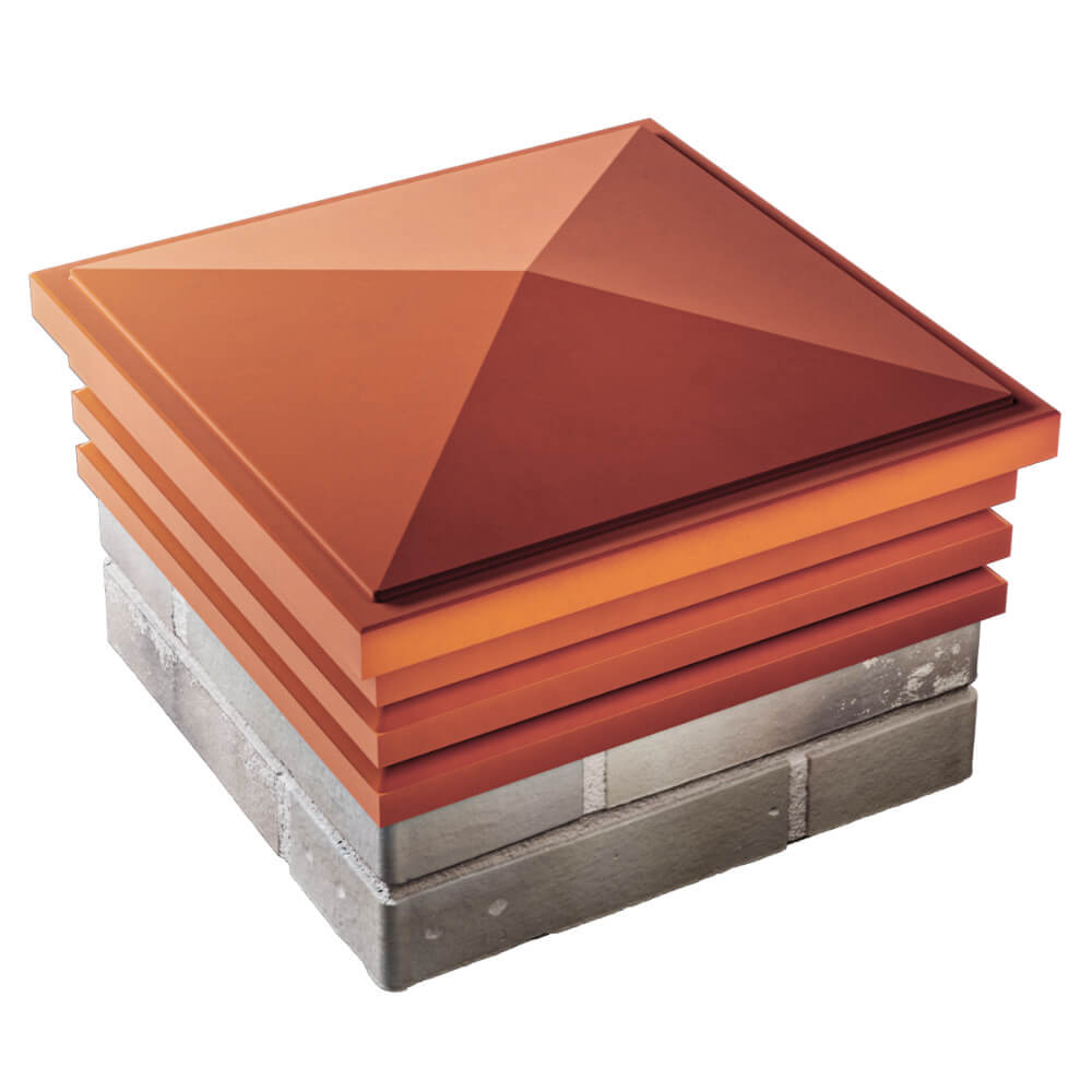 Колпак Zking Бона ХайТек Красный на столб 1.5х1.5 кирпича (385х385мм) в Добрянке фото