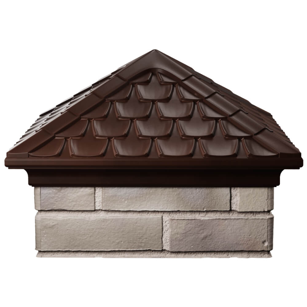 Колпак Zking Эльбрус Коричневый на столб 1.5х1.5 кирпича (385х385мм) Добрянка фото